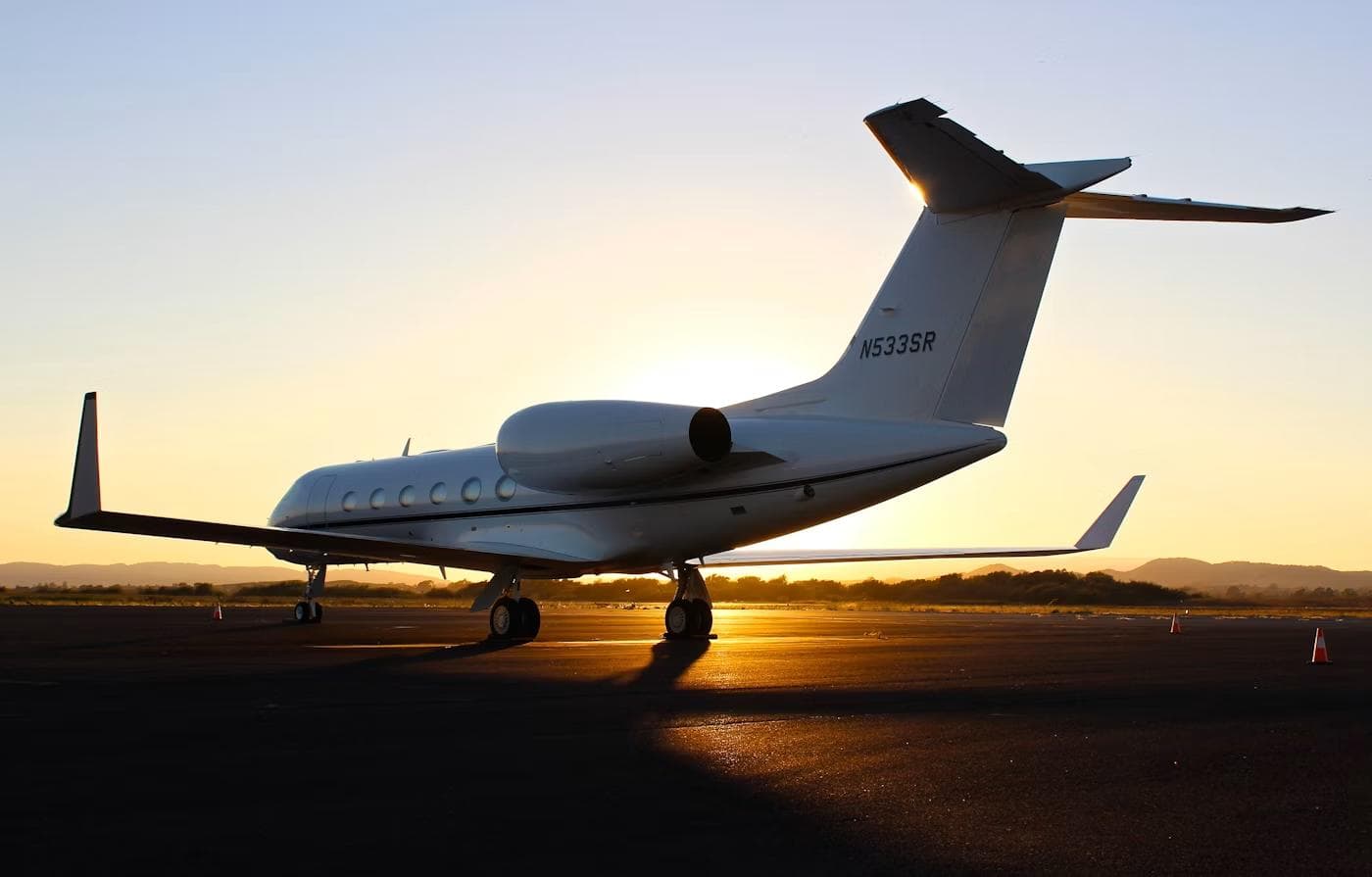 Private jet at Newark Airport tarmac