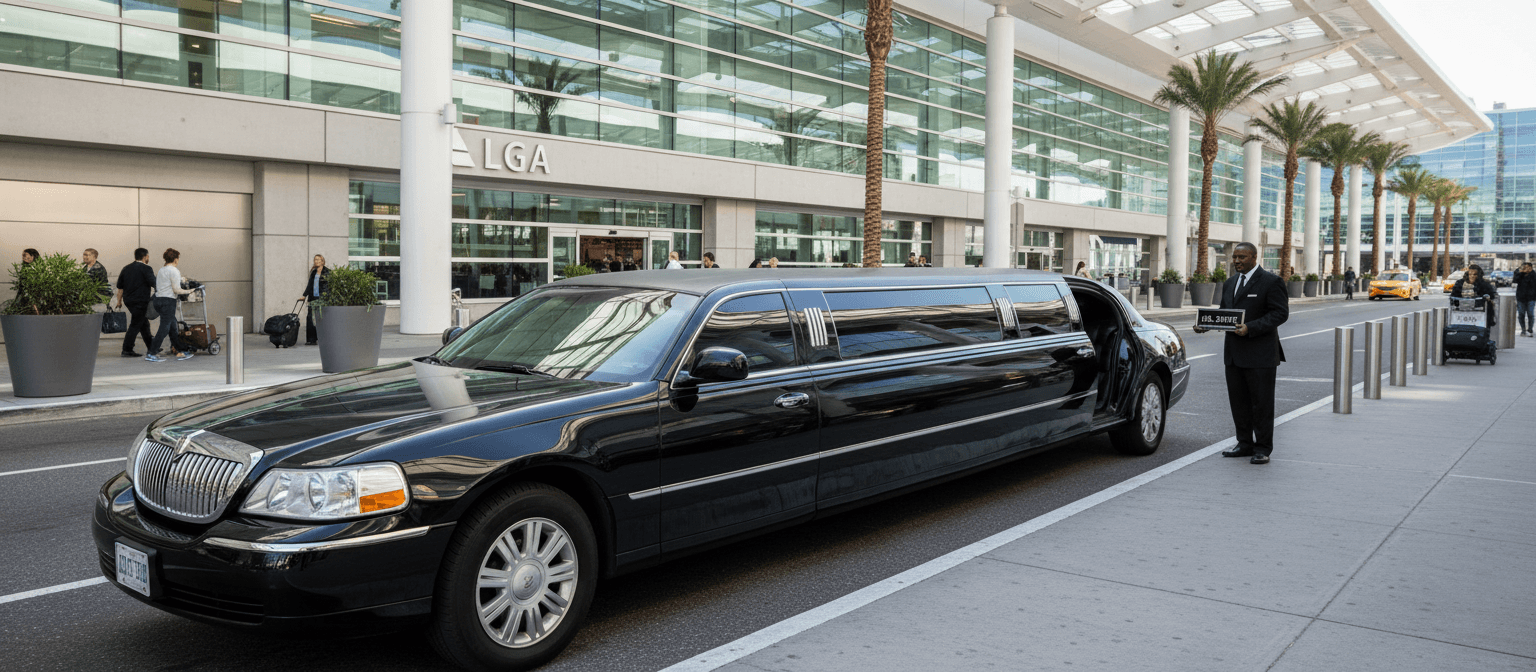 Luxury limousine transfer at LaGuardia Airport